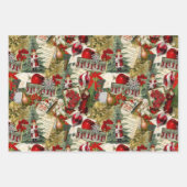 Klassieke rode en groene Victoriaans kerst Inpakpapier Vel (Voorkant)