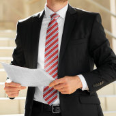 Klassieke Rode en Navy Stripes Stropdas