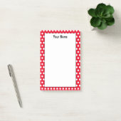 Klassieke rode en witte aangepaste naam Polka Dot  Post-it® Notes (Kantoor)