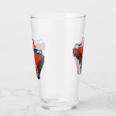  klassieke rode en witte auto's, glas (Rechts)