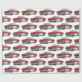 Klassieke rode en witte Buick Automobile Cadeaupapier (Vlak)