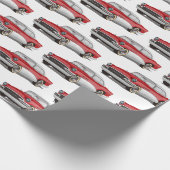 Klassieke rode en witte Buick Automobile Cadeaupapier (Hoek)