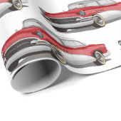 Klassieke rode en witte Buick Automobile Cadeaupapier (Rol Hoek)