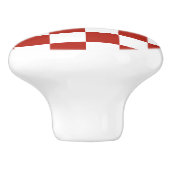Klassieke rode en witte chequer keramische knop (Zijkant)