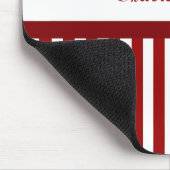 Klassieke rode en witte dasker met strepen en naam muismat (Hoek)