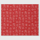 Klassieke rode en witte feestelijke kerst cadeaupapier (Vlak)