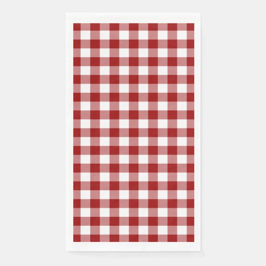 Klassieke Rode en Witte Gingham Check Servet (Voorkant)