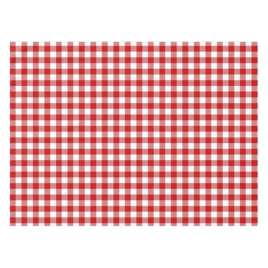Klassieke rode en witte gingham check tafelkleed (Voorkant (Horizontaal))