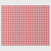 Klassieke Rode en Witte Gingham Geruite Picknick Cadeaupapier (Vlak)