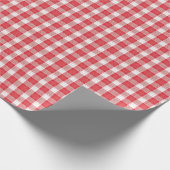 Klassieke Rode en Witte Gingham Geruite Picknick Cadeaupapier (Hoek)