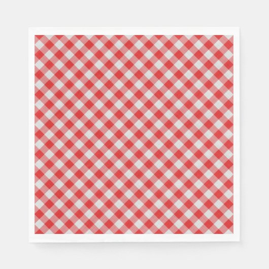 Klassieke rode en witte Gingham papieren servetten (Voorkant)