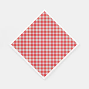 Klassieke rode en witte Gingham papieren servetten