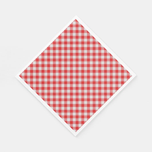 Klassieke rode en witte Gingham papieren servetten (Hoek)