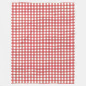 Klassieke Rode en Witte Gingham Picknick Fleece Deken (Voorkant)