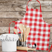 Klassieke rode en witte Gingham Plaid Chef's Schort