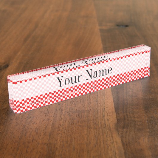 Klassieke rode en witte kast door STaylor Naambordje (Zijkant)