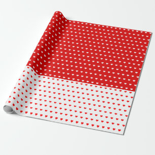 Klassieke rode en witte liefde hartpatroon cadeaupapier