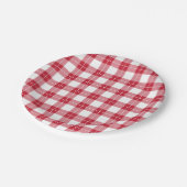 Klassieke rode en witte patroonpatronen papieren bordje (Gekanteld)