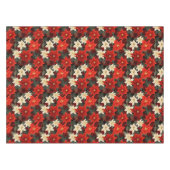 Klassieke rode en witte Poinsettia Kerstmis Tafelkleed (Voorkant (Horizontaal))