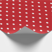 Klassieke rode en witte pooldots cadeaupapier (Hoek)