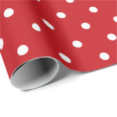 Klassieke rode en witte pooldots cadeaupapier (Rol Hoek)