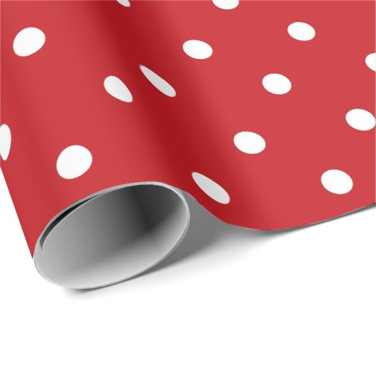 Klassieke rode en witte pooldots cadeaupapier (Rol Hoek)