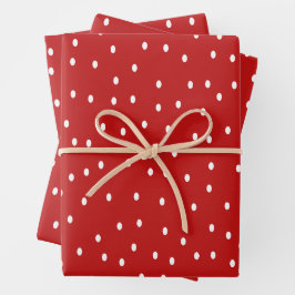 Klassieke rode en witte pooldots inpakpapier vel
