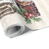 Klassieke rode en witte punsettia dennenaaltjes ka cadeaupapier (Rol Hoek)