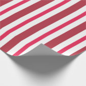 Klassieke rode en witte strepen cadeaupapier (Hoek)