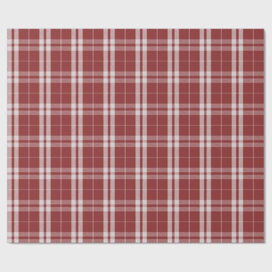 Klassieke rode en witte tartan cadeaupapier (Vlak)