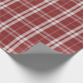 Klassieke rode en witte tartan cadeaupapier (Hoek)