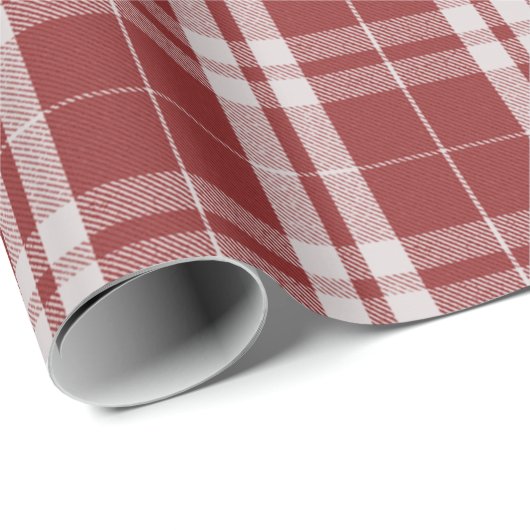 Klassieke rode en witte tartan cadeaupapier (Rol Hoek)