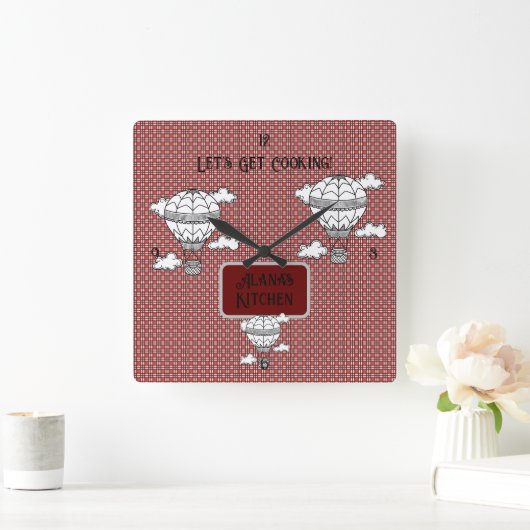 Klassieke rode en witte Tartan Vierkante Klok (Huis)