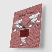 Klassieke rode en witte Tartan Vierkante Klok (Hoek)