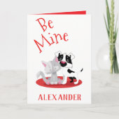 Klassieke rode en witte Valentijn huisdieren Feestdagen Kaart (Voorkant)