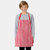 Klassieke rode en witte verticale strepen schort (Gedragen)