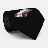 Klassieke rode en witte warme rijstrook stropdas (Opgerold)