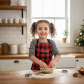 Klassieke rode en zwarte buffelpatroon schort