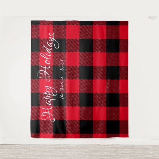 Klassieke rode en zwarte grote buffelfeestdag wandkleed (Voorkant)