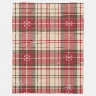 Klassieke Rode & Evergreen Tartan Vloerbedekking Fleece Deken
