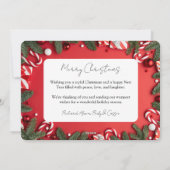 Klassieke Rode Familie Kerstkaart (Achterkant)