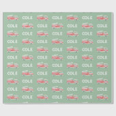 Klassieke Rode Firetruck Custom Firefighter Theme Cadeaupapier (Vlak)
