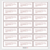 Klassieke rode gastenmailinglabels 21 per vel sticker (Vel)
