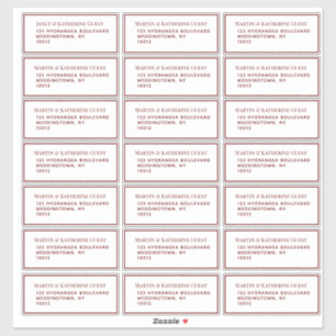 Klassieke rode gastenmailinglabels 21 per vel sticker