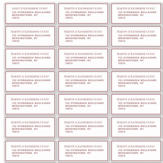 Klassieke rode gastenmailinglabels 21 per vel sticker (Voorkant)