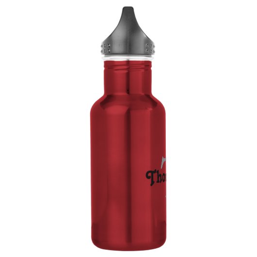 Klassieke Rode Gepersonaliseerde Zwarte Monogram N Waterfles (Links)