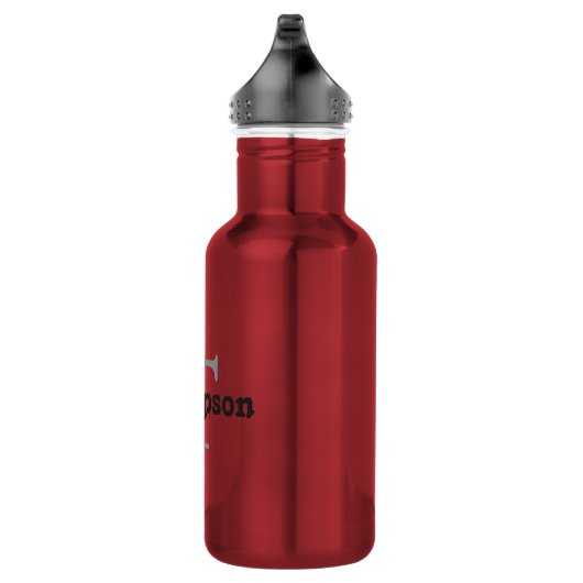Klassieke Rode Gepersonaliseerde Zwarte Monogram N Waterfles (Rechts)