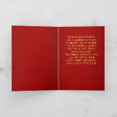 Klassieke rode geplakte kerstkrans gevouwen kaart (Binnen)