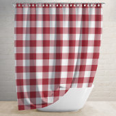 Klassieke rode geruite gingham douchegordijn