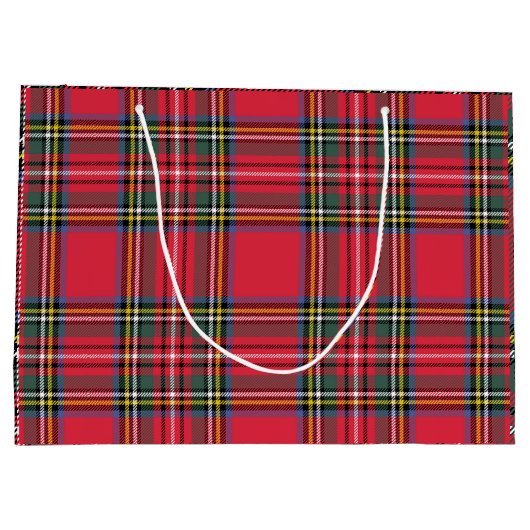 Klassieke rode geruite grote cadeautas (Achterkant)